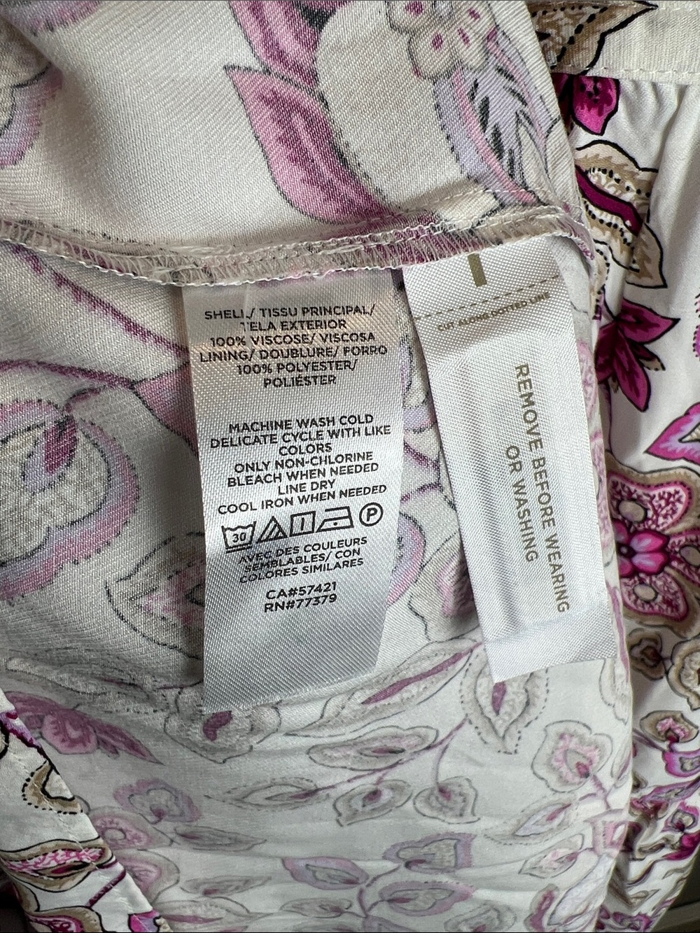 NEW Ann Taylor Floral Maxi Dress White with Magenta Pink and Brown Floral  8 - Picture 8 of 8